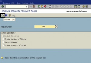 UNLOCK SAP Transport Request or Task
