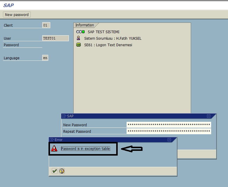 SAP Password Exception Table USR40