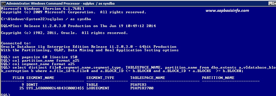 Finding Corrupt Indexes on Oracle 