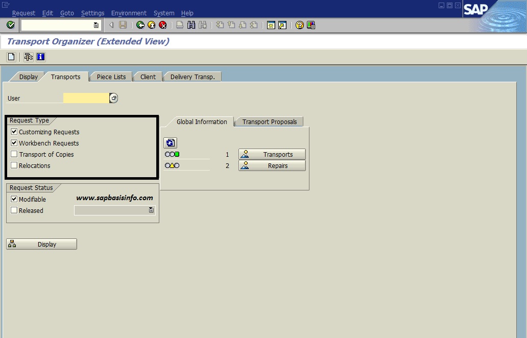 Difference between Workbench and Customizing Requests