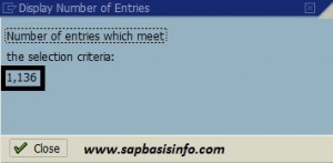 Count Number of Entries for SAP Table 