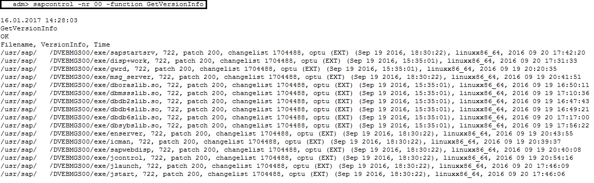 SAPCONTROL Command Funtions for SAP HANA