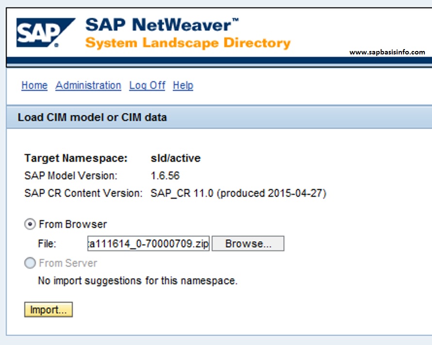 SLD Content (Model Version and SAP_CR) Update