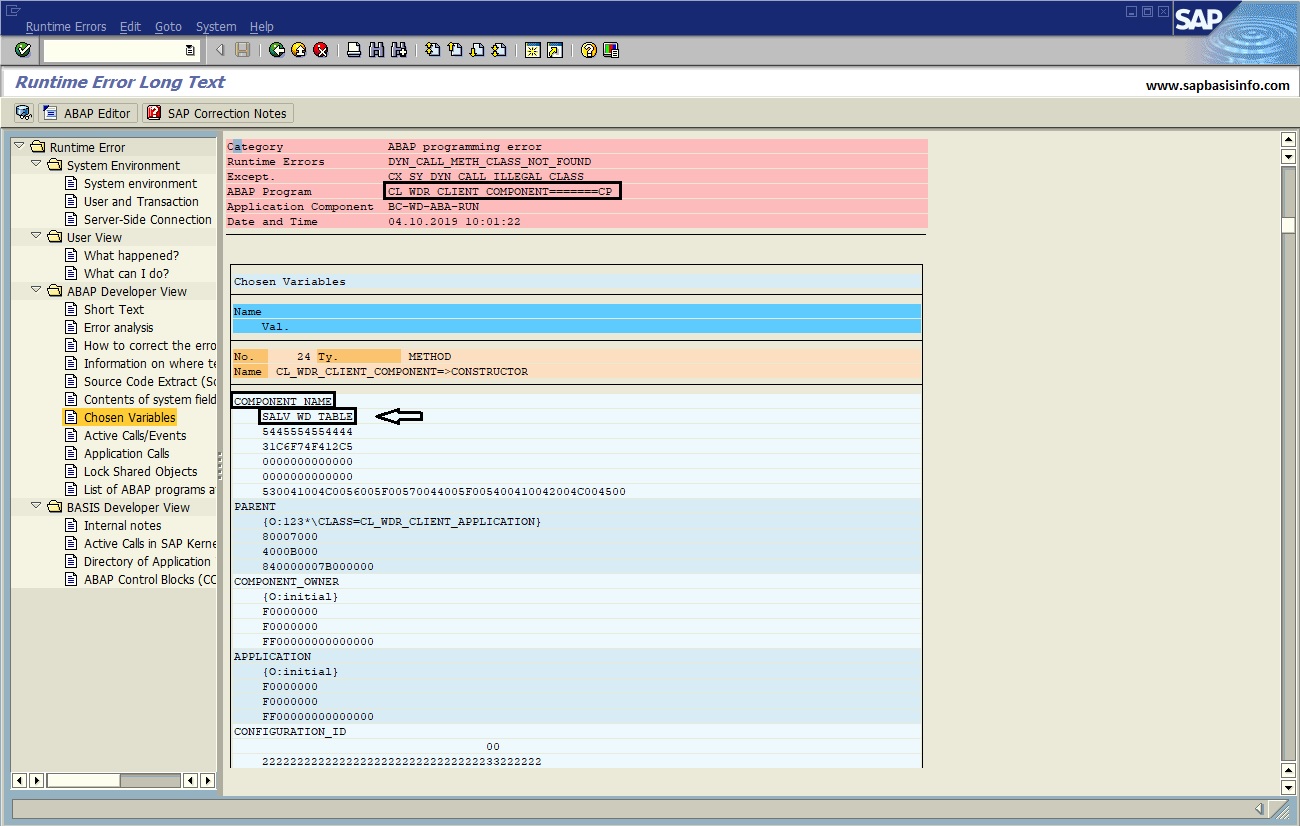 Dump DYN_CALL_METH_CLASS_ NOT_FOUND when starting WebDynPro