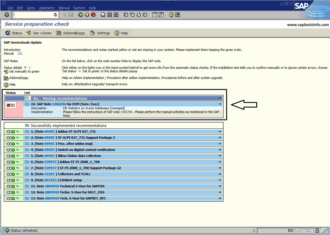 DB Statistics on ORACLE Databases - RTCCTOOL Error for DVM