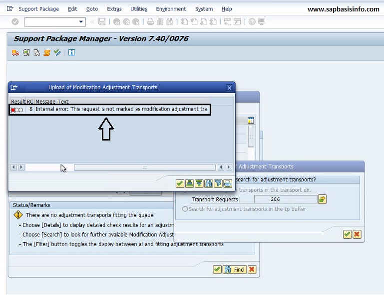 This request is not marked as modification adjustment transaction