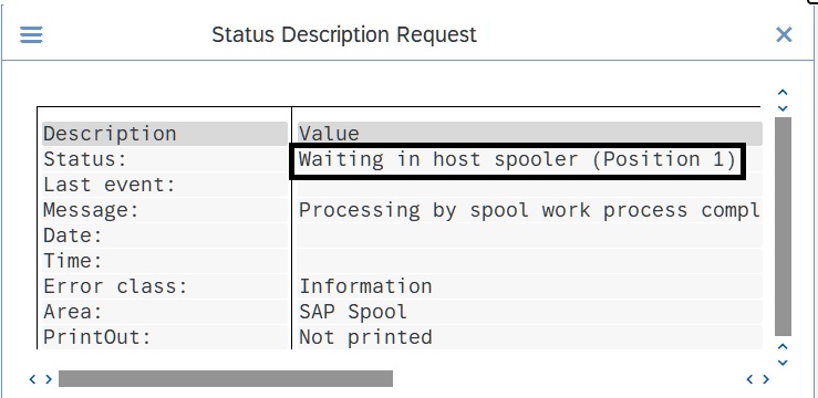 SAP Spool : “Waiting in host spooler (Position 1)”