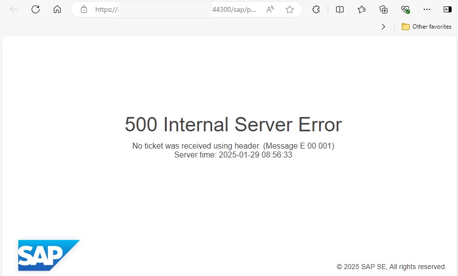 500 Internal Server Error via Web Browser